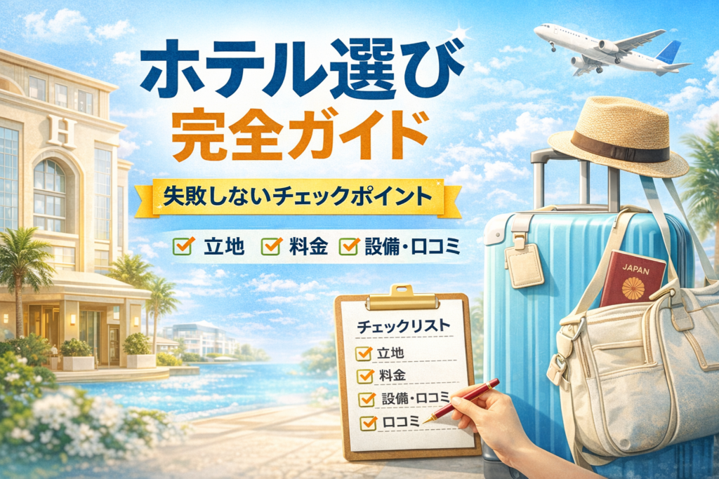 ホテル選びで失敗しないチェックポイント解説