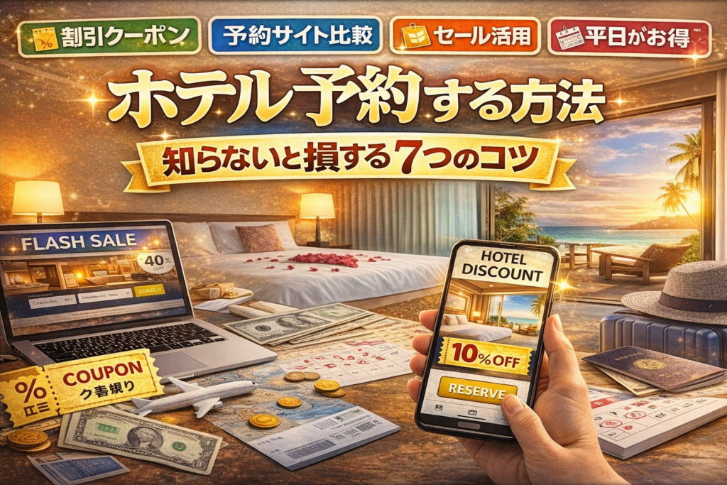 ホテルを安く予約する方法｜知らないと損する7つのコツ 画像タイトル